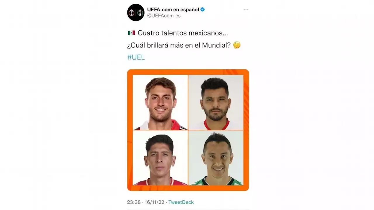 La UEFA pone por error a Tecatito Corona y Santiago Giménez en el Mundial