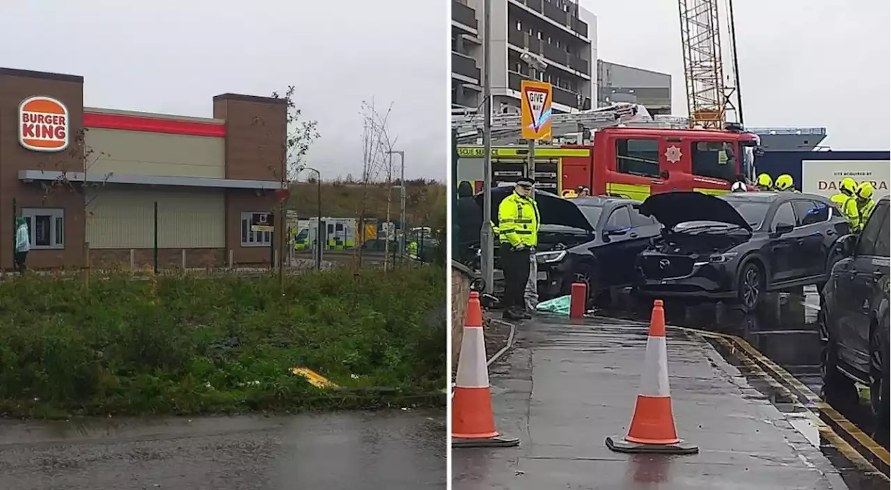 'Horrific' two-car crash prompts 999 response near Glasgow Burger King