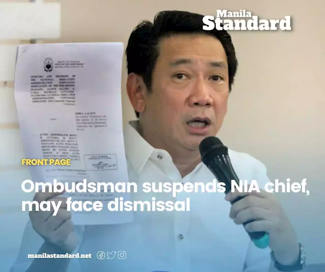 Ombudsman suspends NIA chief, may face dismissal