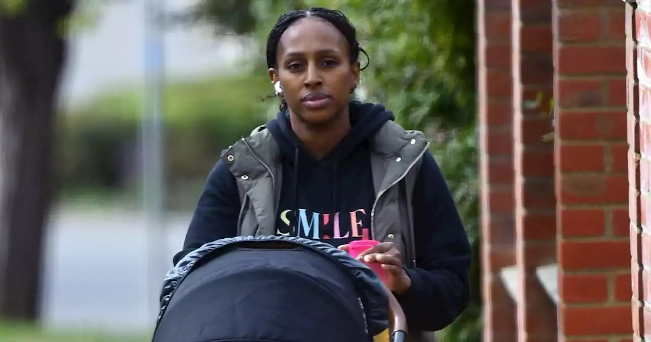 Alexandra Burke enjoys walk with baby after explaining why she won't share name