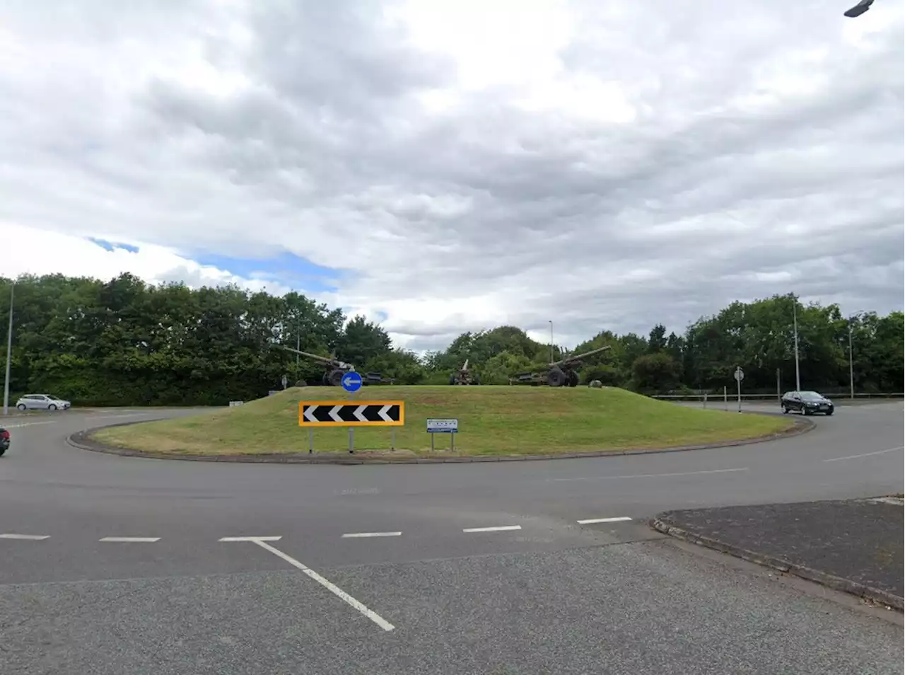 Van on its roof after two-vehicle collision at busy Telford roundabout