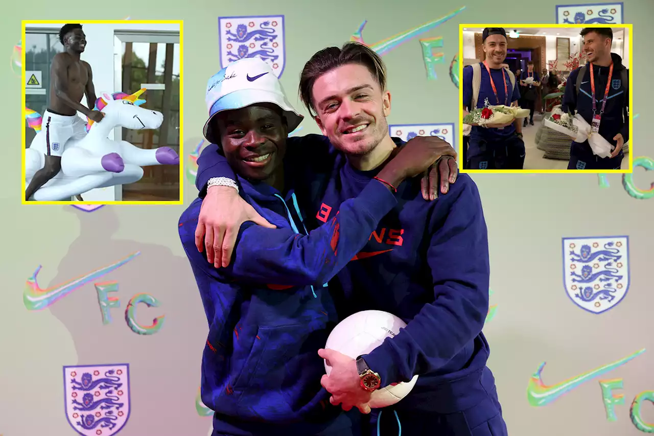 Saka reveals England unicorn tribute as Grealish talks 'scary' camel ride in Qatar