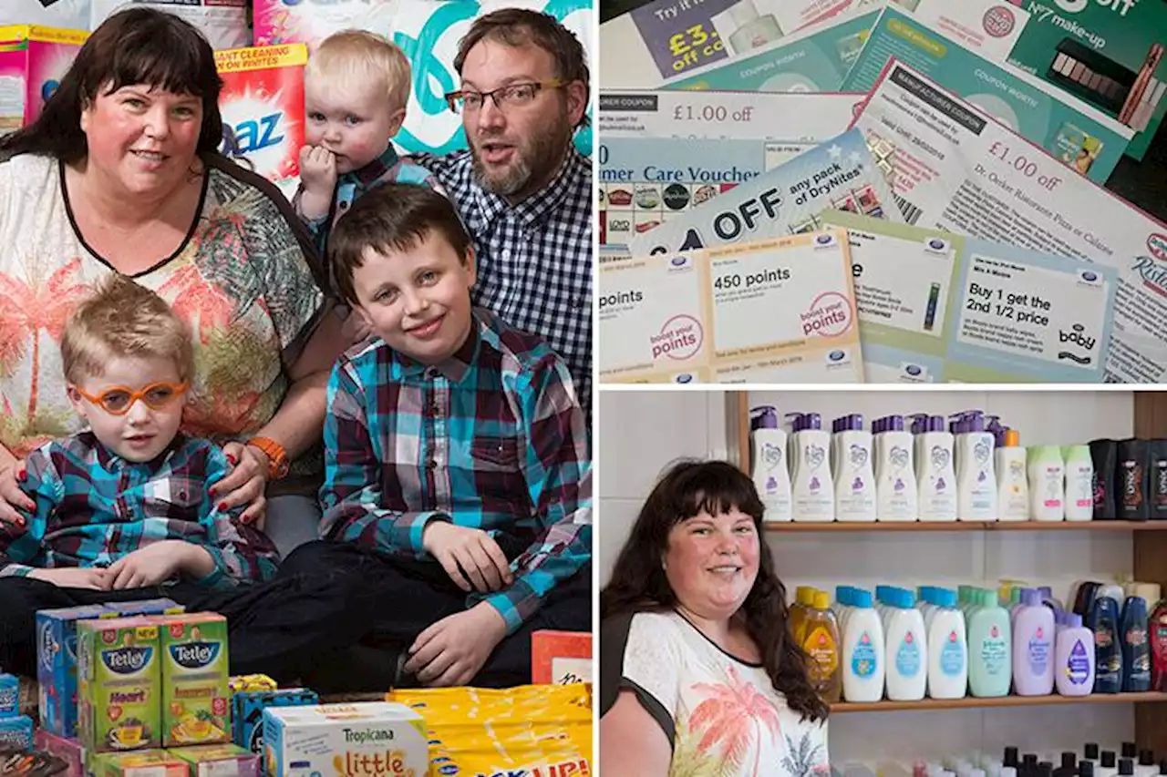 Thrifty mum-of-three saves £48,000 on family bills thanks to her love of coupons