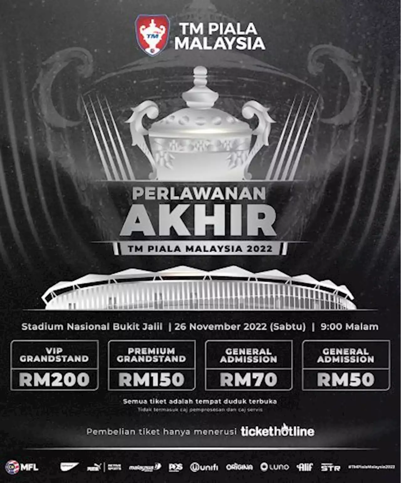 Harga tiket kekal, final Piala Malaysia di Bukit Jalil