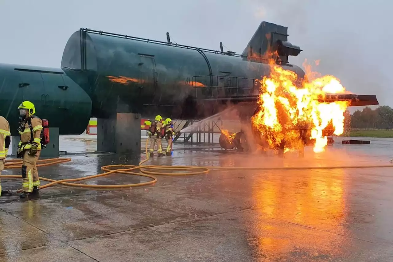 Fire crews battle Boeing 747 fire at Doncaster Sheffield Airport in training exercise