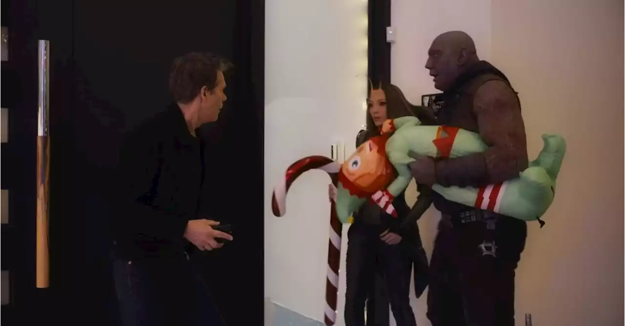 Guardians of the Galaxy Holiday Special BTS; James Gunn/Kevin Bacon