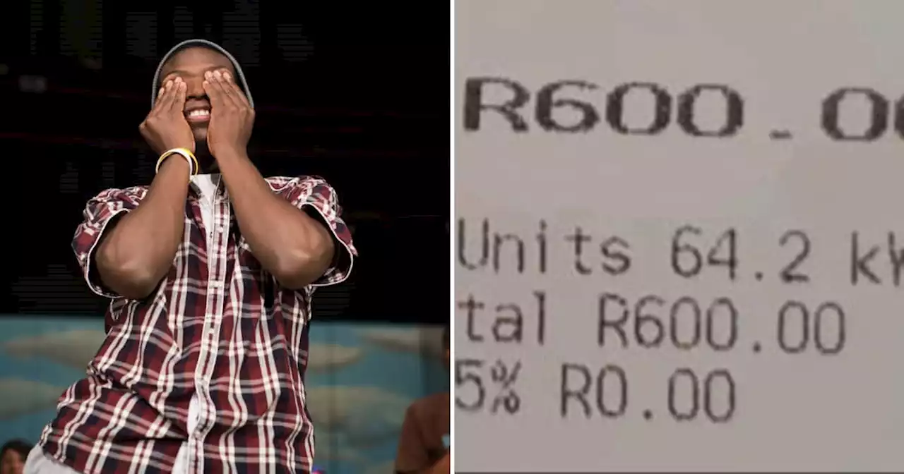 “Plus daily loadshedding”: Man pays R600 for 64.3kWh of electricity, SA laughs