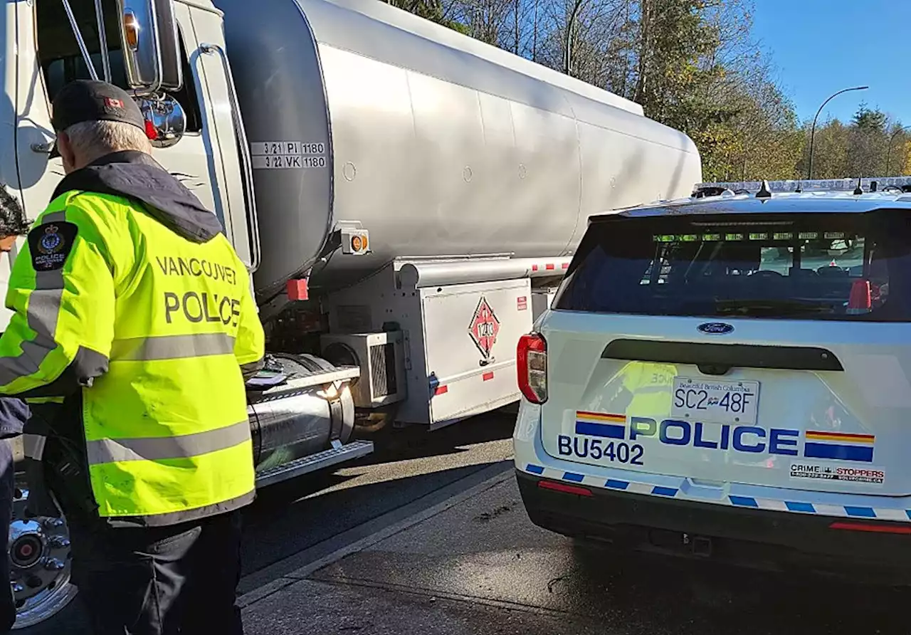 Burnaby RCMP bust truck overloaded with 4,000 kg too much fish oil