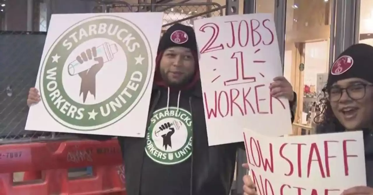 Starbucks workers in New York and New Jersey strike on Red Cup Day