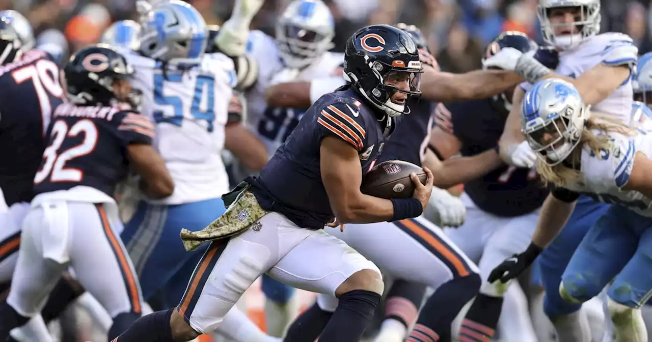 QB Justin Fields is running all over the Chicago Bears — and NFL — record books. Here are 12 eye-catching numbers.