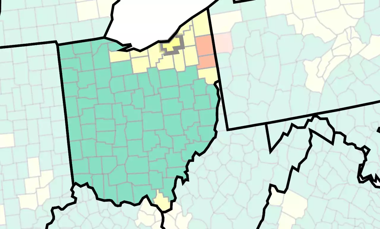 Cuyahoga, rest of Greater Cleveland counties remain yellow for moderate COVID-19 spread: CDC map