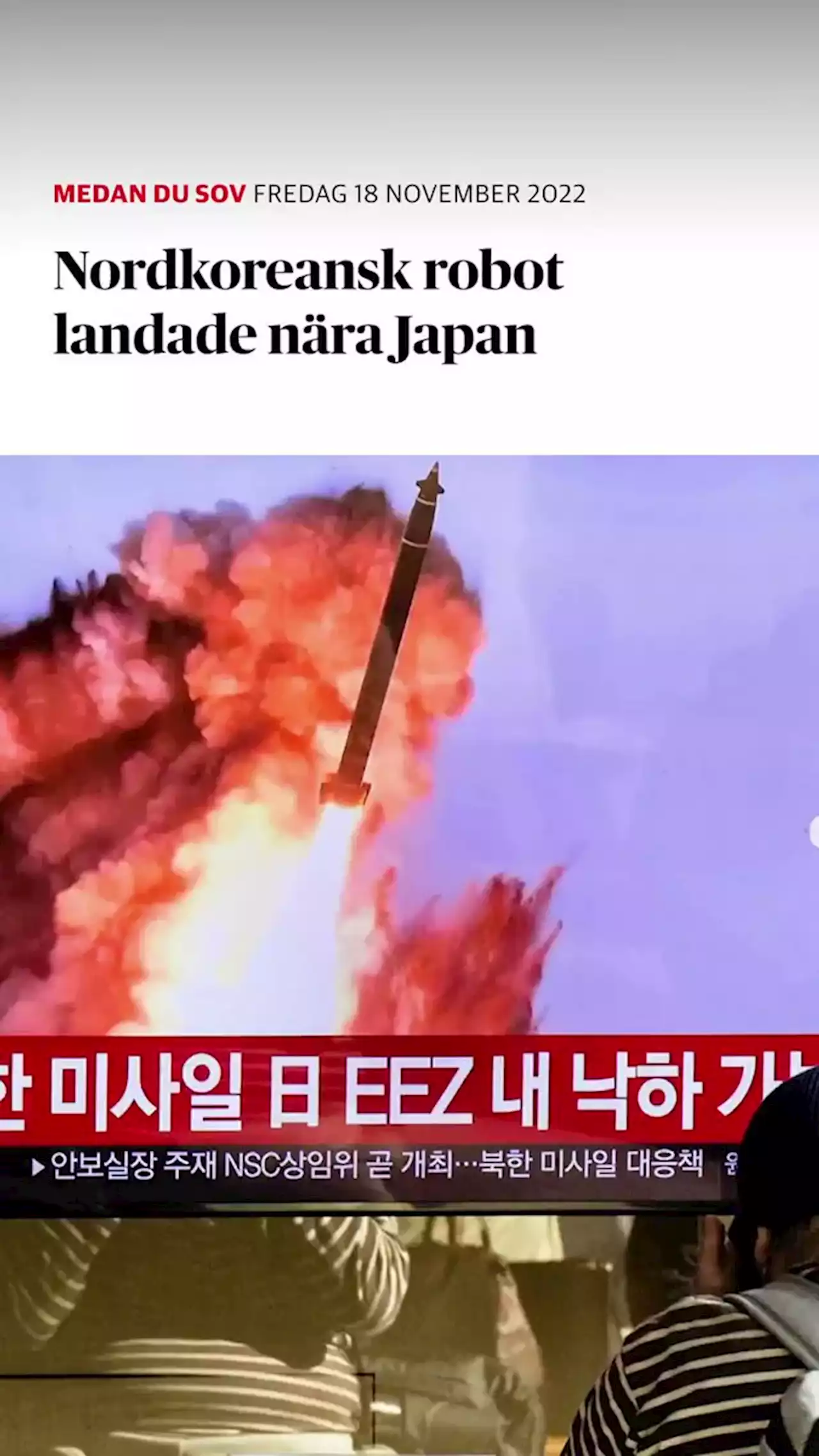 Nordkorea sköt iväg långdistansrobot – landade nära Japan