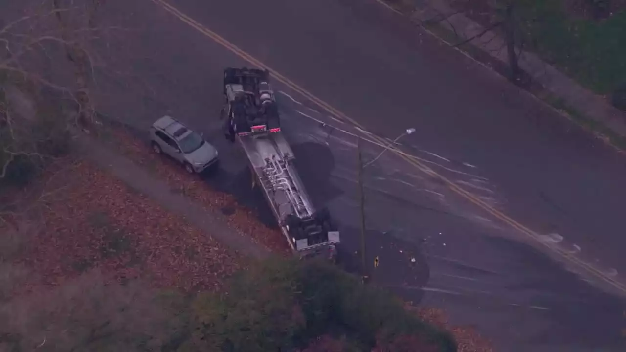 Nearly 400 homes evacuated after tanker carrying gasoline, diesel overturns in Bethlehem neighborhood