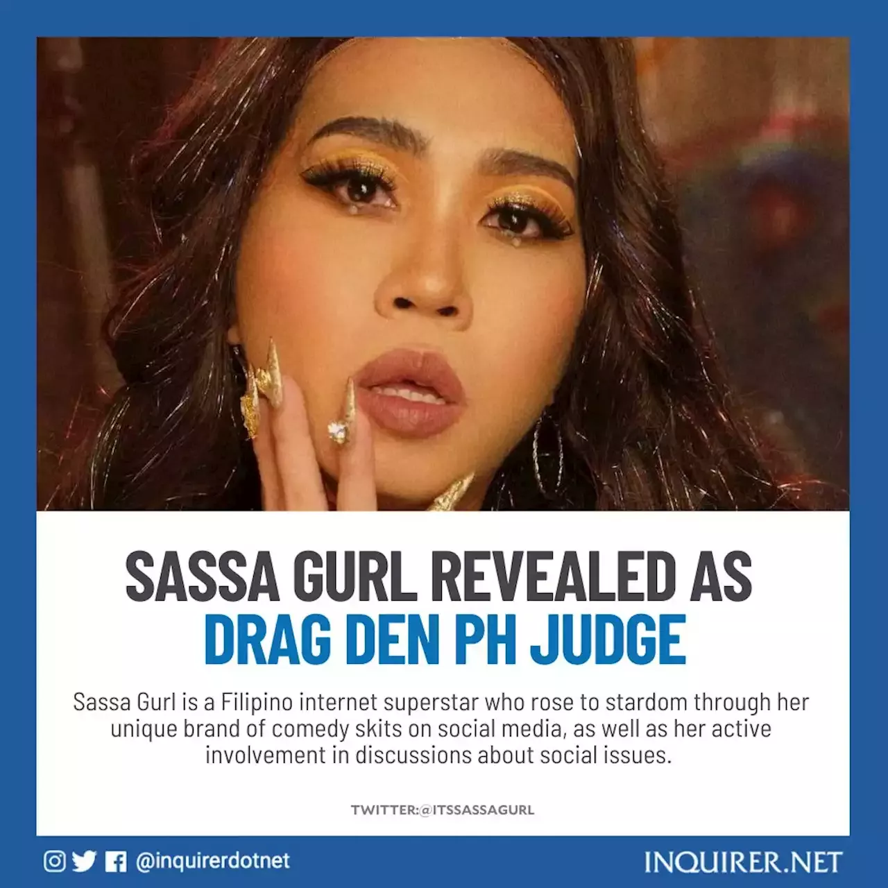 Sassa Gurl Revealed As Drag Den Ph Judge 7695