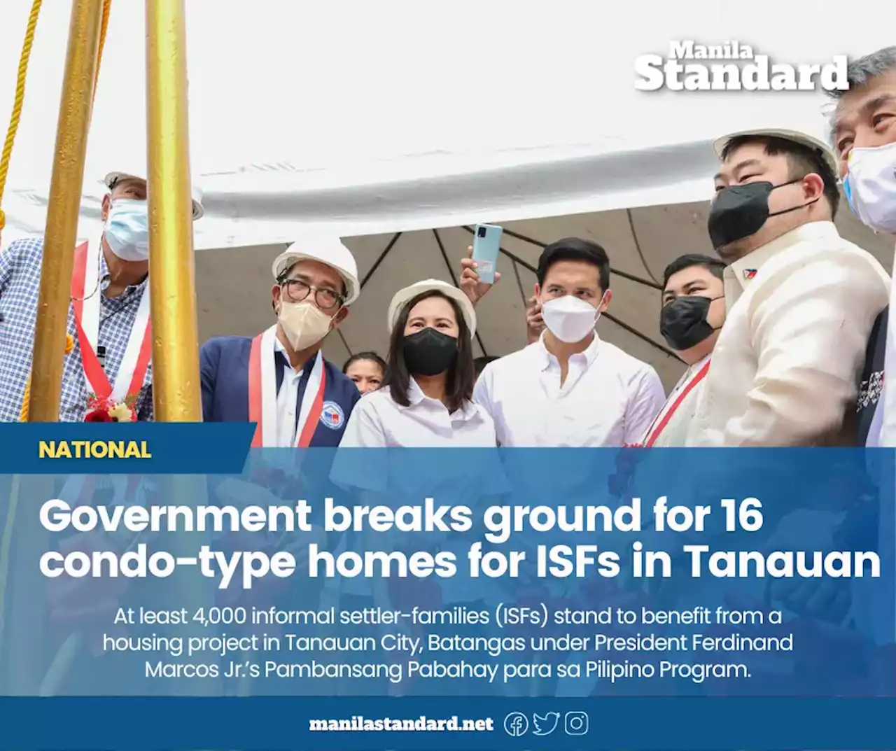 Government breaks ground for 16 condo-type homes for ISFs in Tanauan