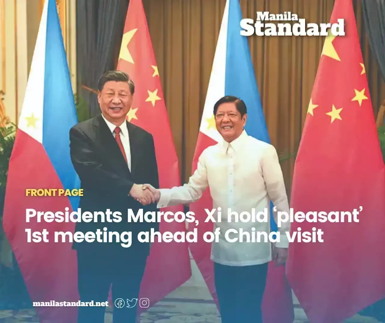 Presidents Marcos, Xi hold ‘pleasant’ 1st meeting ahead of China visit