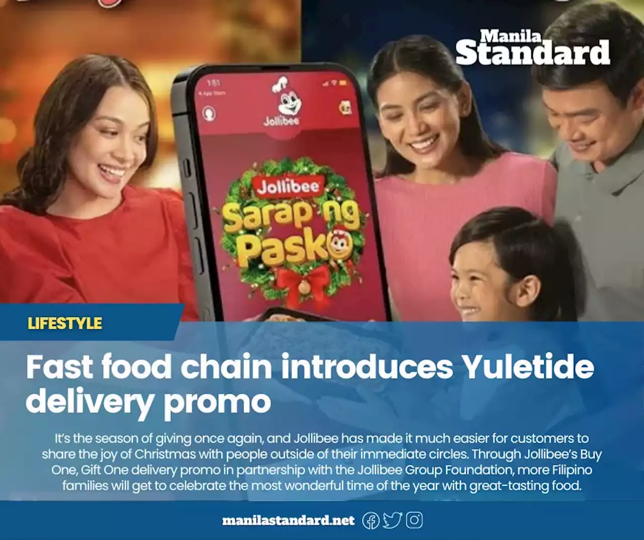 Fast food chain introduces Yuletide delivery promo