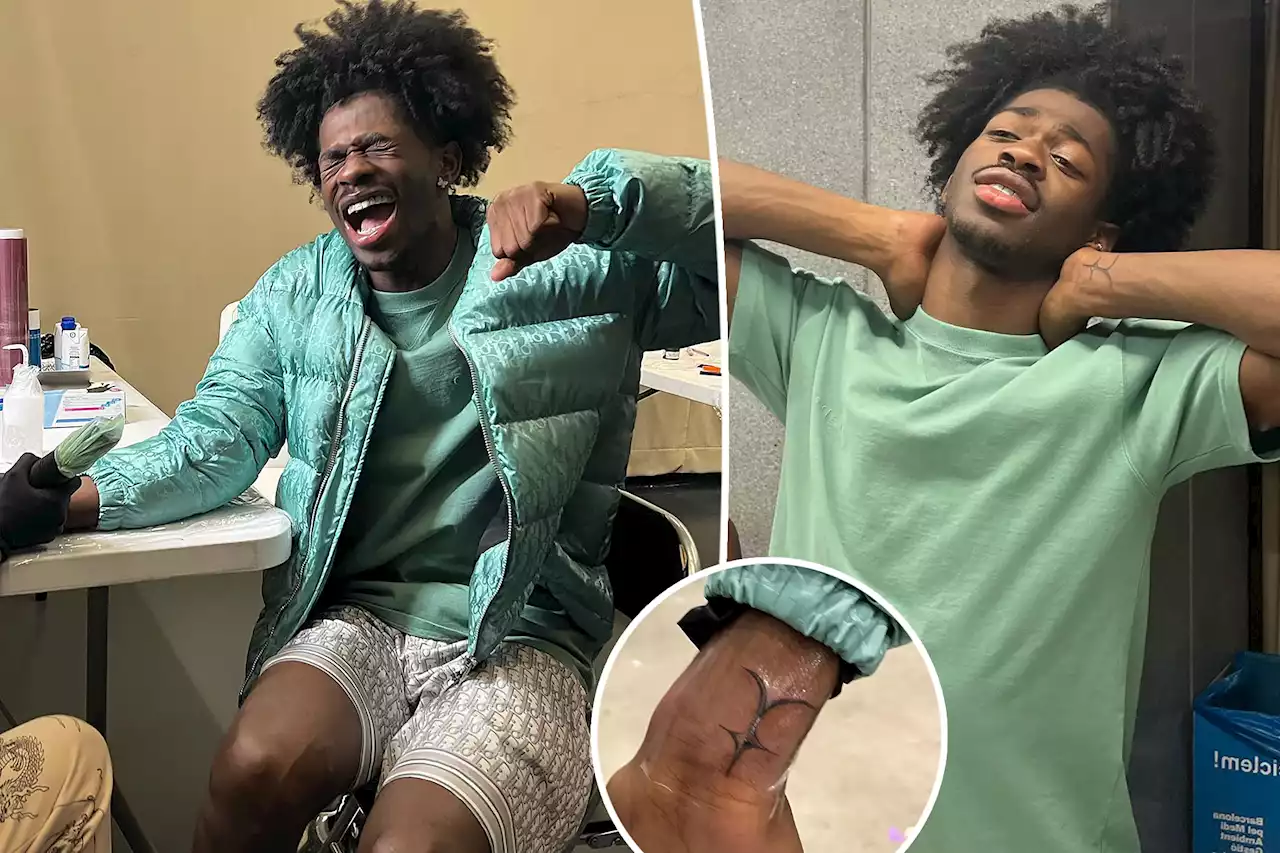 Lil Nas X reveals painful-looking first tattoo