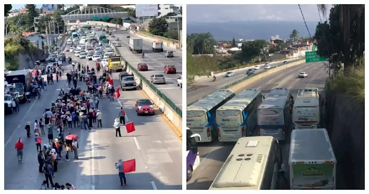 VIDEOS: Maestros de la CNTE bloquean el Paso Exprés de Cuernavaca; se dirigen a CdMx