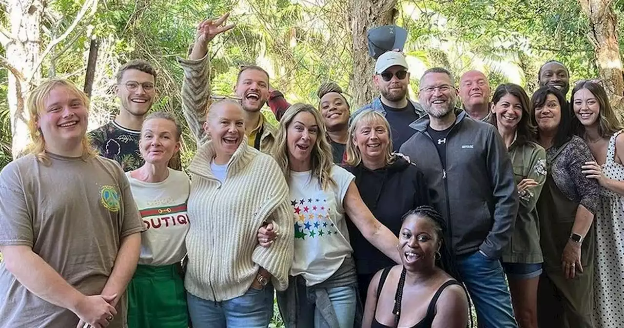 I'm A Celeb stars' family and friends all smiles as they pose for group snap