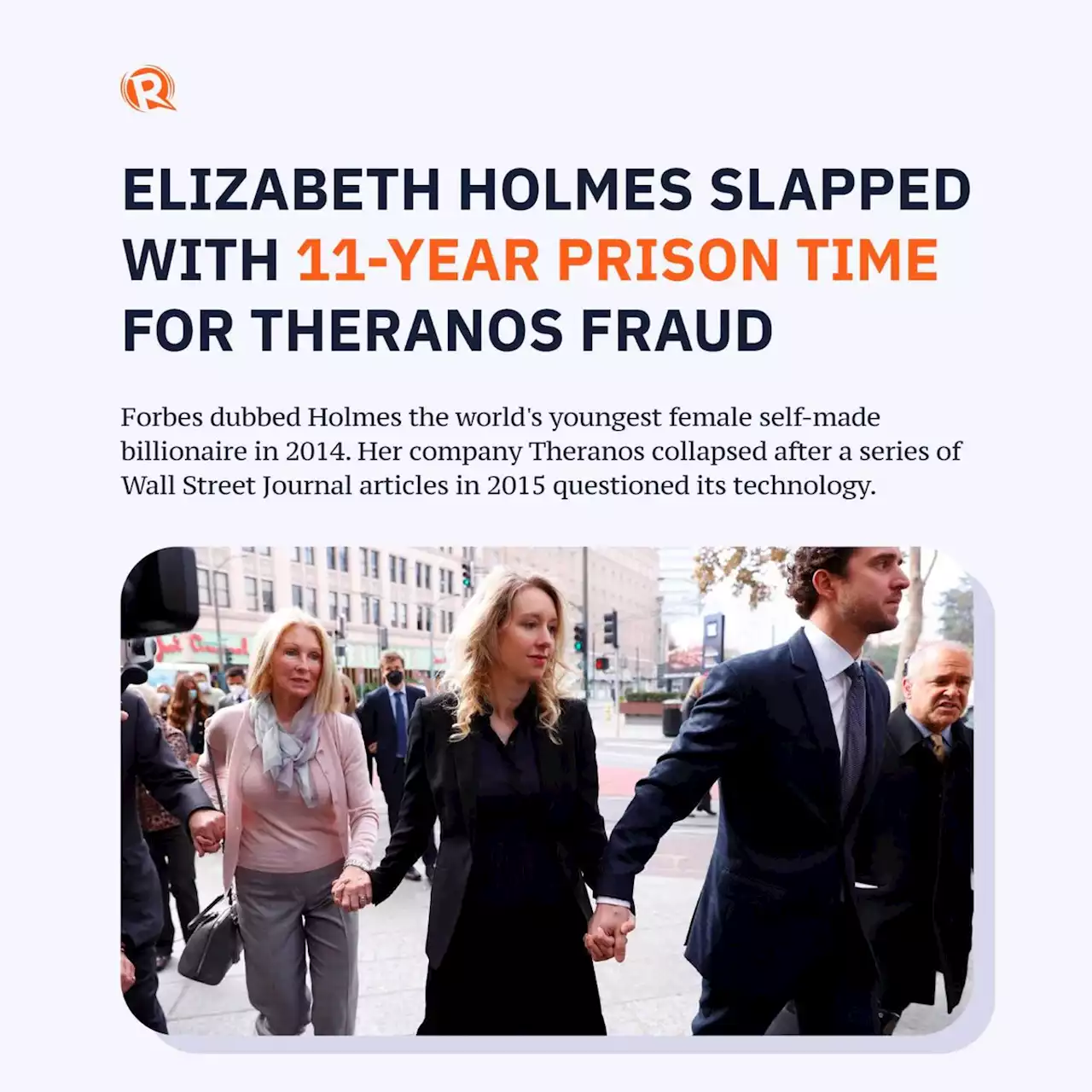 Elizabeth Holmes slapped with 11-year prison time for Theranos fraud