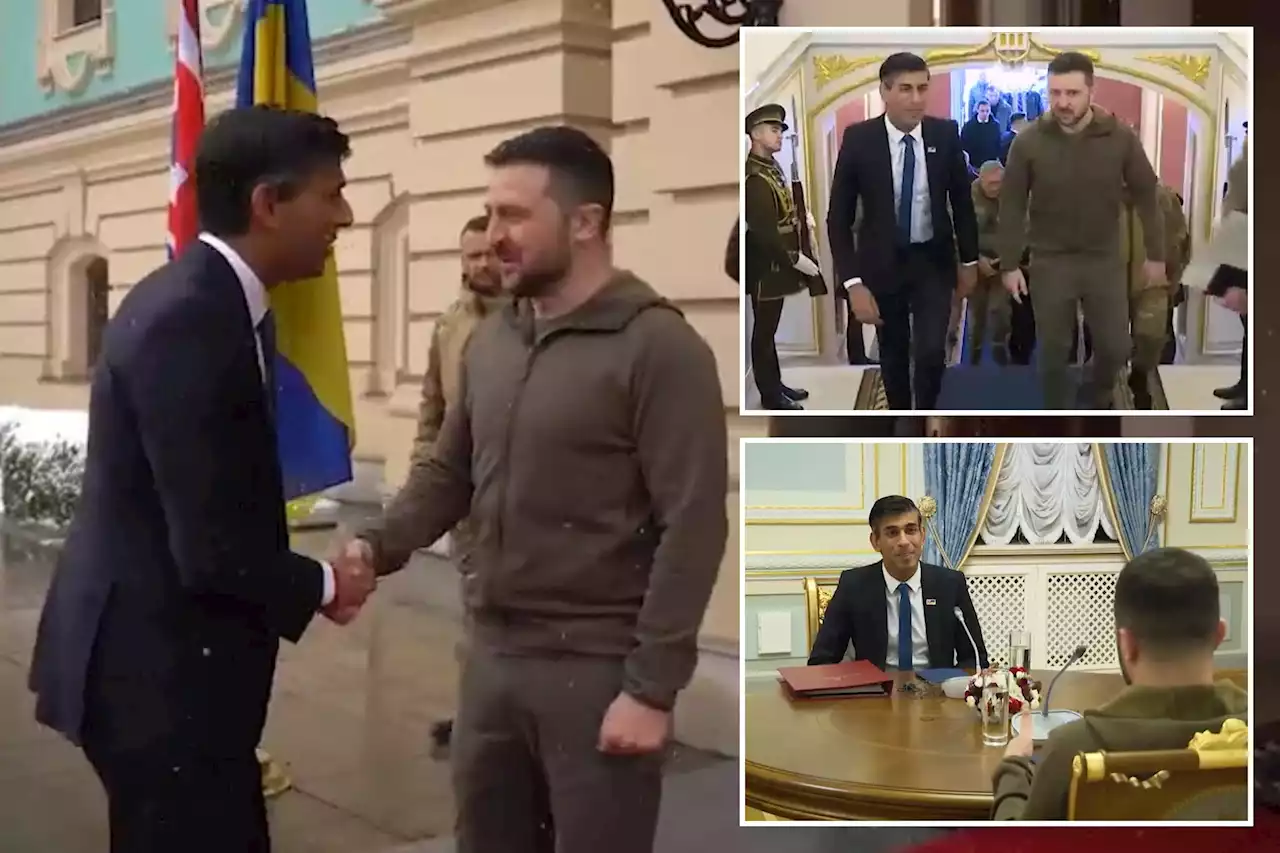 Rishi Sunak makes surprise visit to Ukraine to see President Volodymyr Zelensky