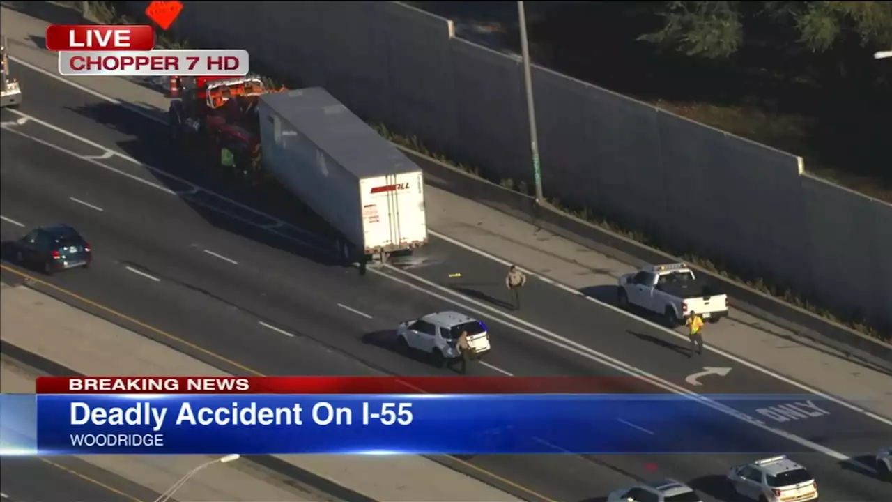 1 killed in semi crash on I-55 in DuPage County, Illinois State Police say