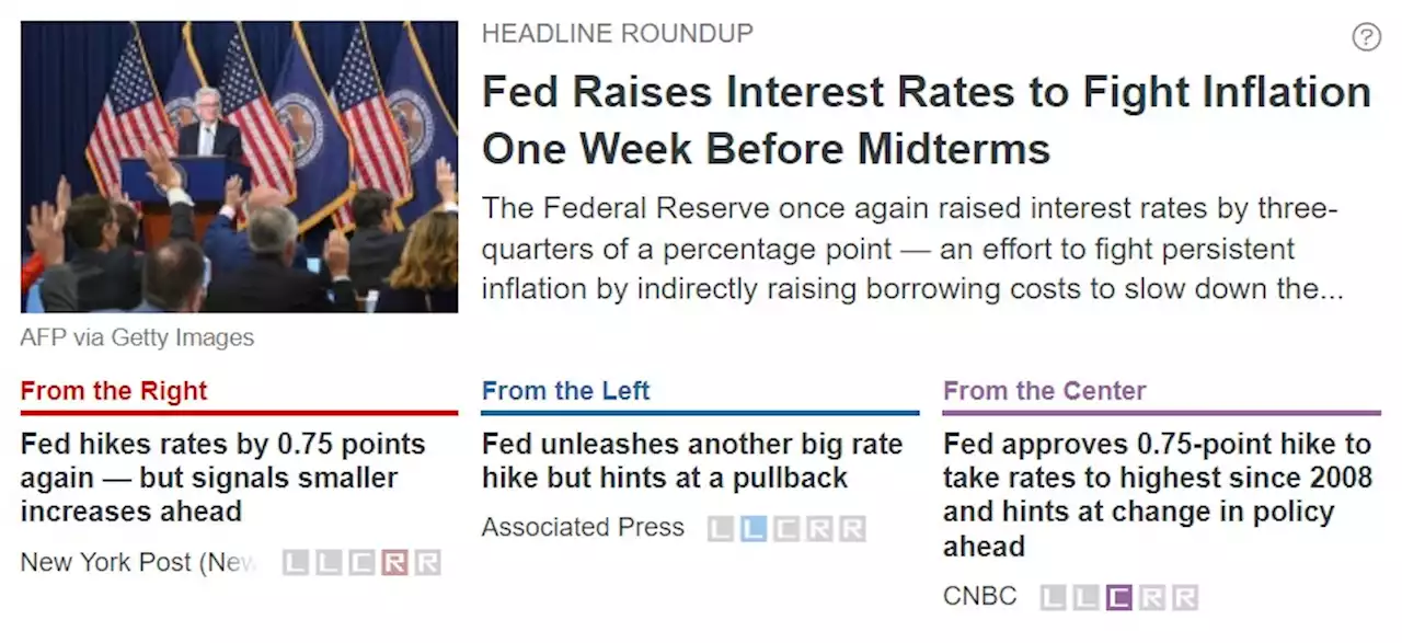 Fed Raises Interest Rates to Fight Inflation One Week Before Midterms