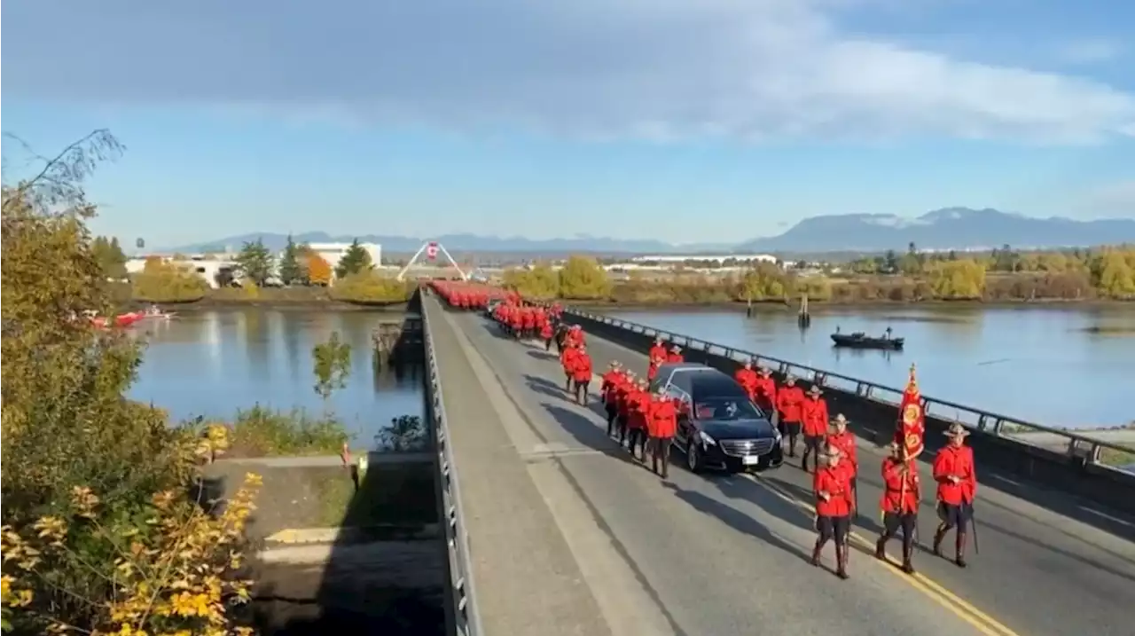 'Always a hero': Thousands pay respects to fallen B.C. RCMP officer Shaelyn Yang