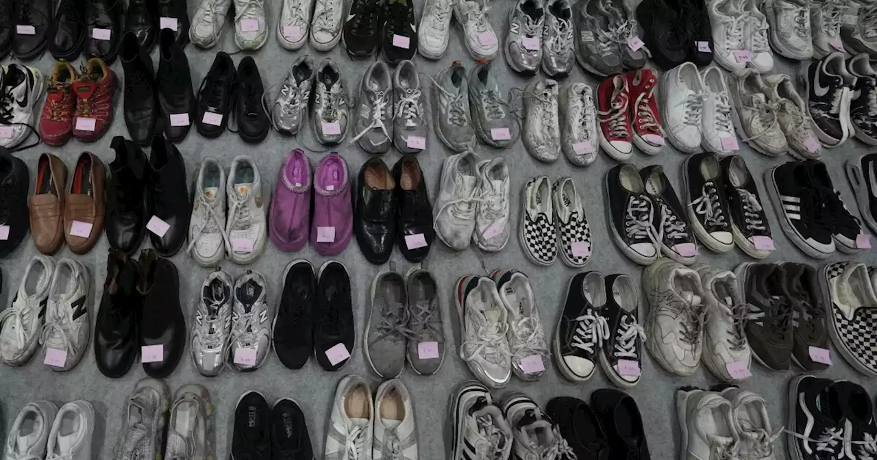 After the tragic crush, hundreds of lost shoes await their owners at a Seoul gym