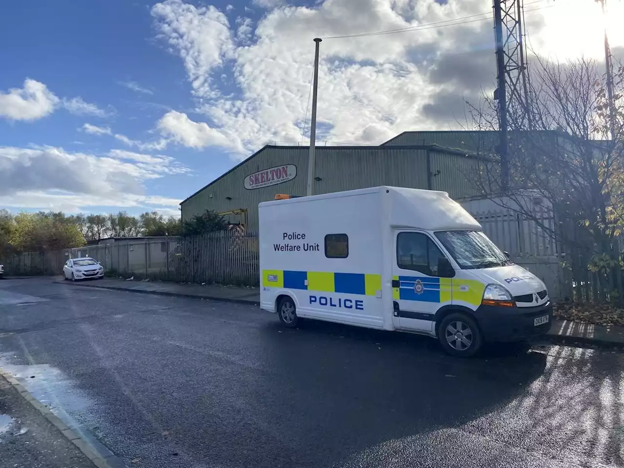 Pictures from Skelton Skips as police investigate discovery of human remains in Leeds