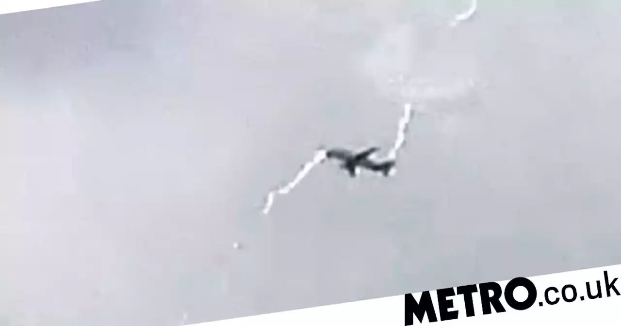 Huge cargo plane hit by lightning moments after take off