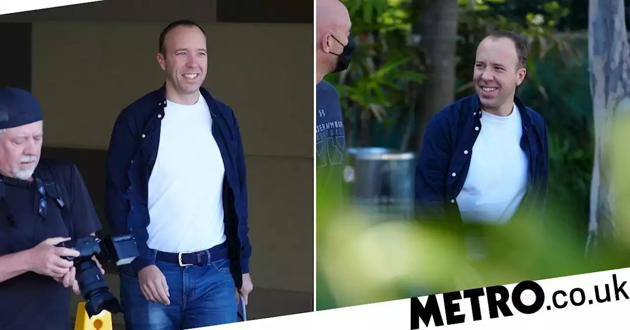 Matt Hancock smirks as he arrives in Australia ahead of I’m A Celebrity