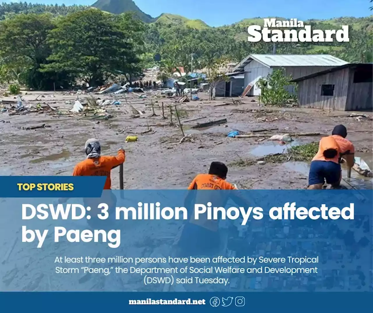 DSWD: 3 million Pinoys affected by Paeng