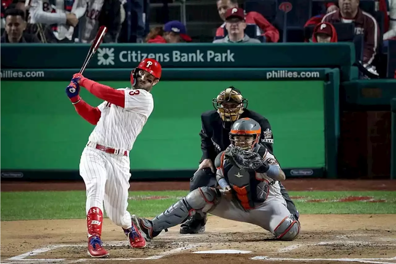 Bryce Harper’s legend grows as he homers on first World Series pitch he sees at Citizens Bank Park