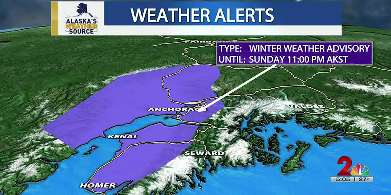 Freezing rain headed for Southcentral on Sunday