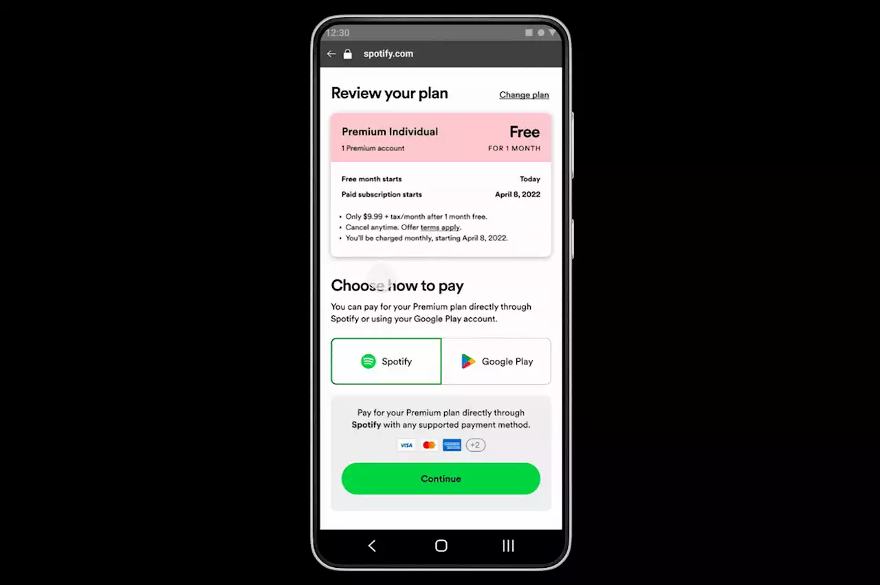 Spotify teste un système de paiement alternatif sur le Play Store avec la bénédiction de Google