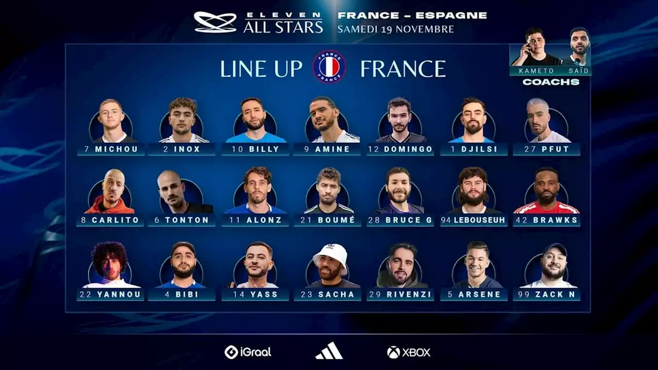 Eleven All Stars : plus d’un million de téléspectateurs pour un match de foot France-Espagne entre «streamers» à Paris