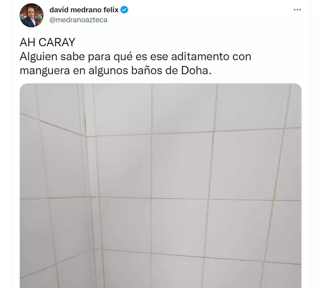 David Medrano exalta la inventiva mexicana con baños en Qatar