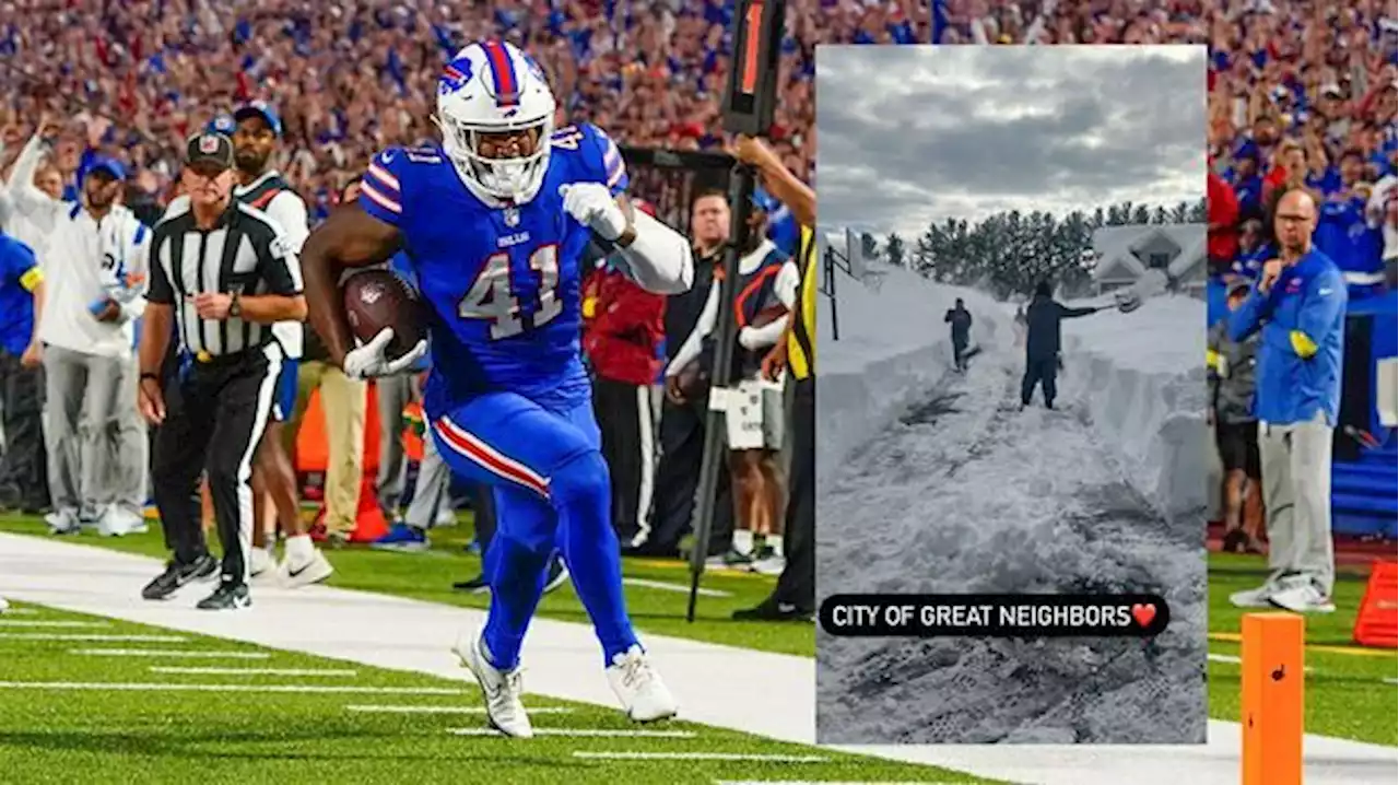 NFL - NFL-Stars auf Social Media: Bills-Fans helfen Buffalo-Fullback Reggie Gilliam beim Schneeschaufeln