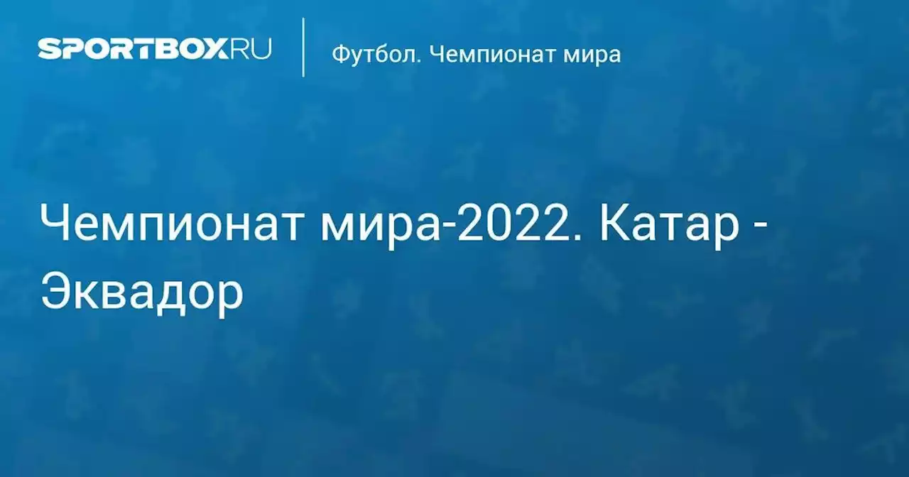 Чемпионат мира-2022. Катар - Эквадор