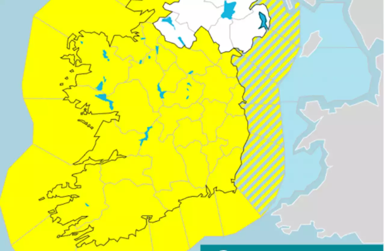 Status yellow rain warning issued for the entire country