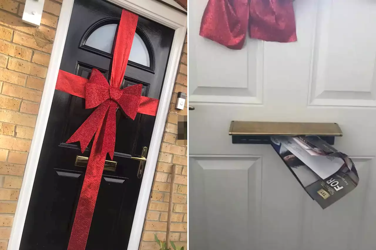 I’ve decorated my door with a giant bow - I don’t care if the postie hates it