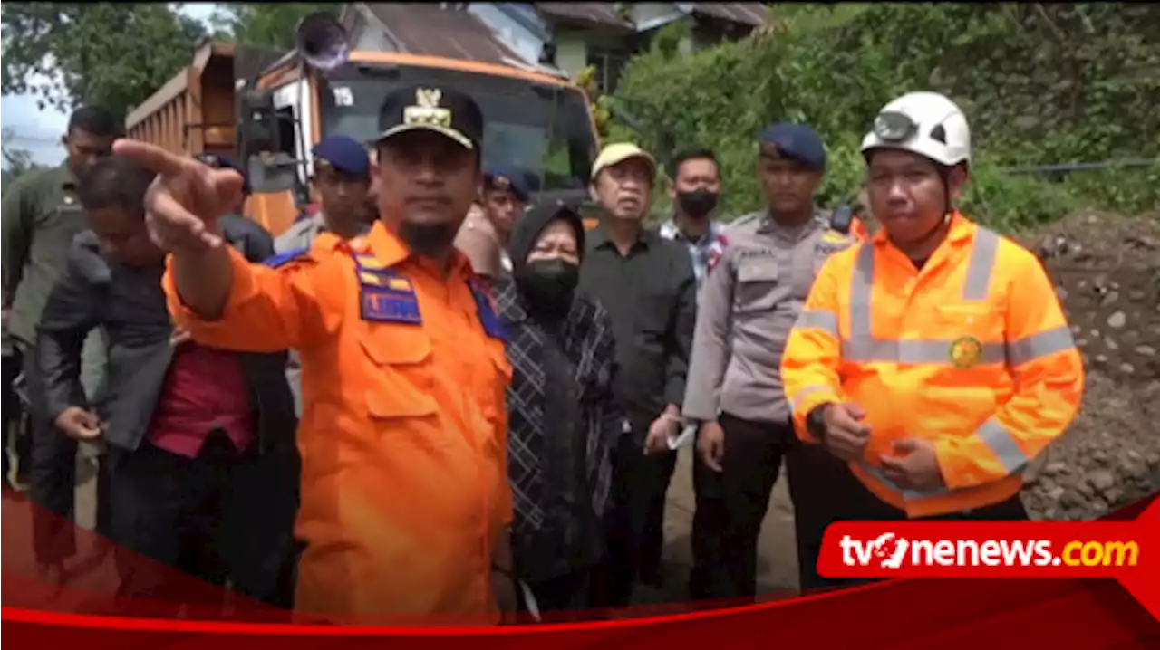 Mensos Tri Rismaharini Datangi Lokasi Longsor di Kabupaten Gowa