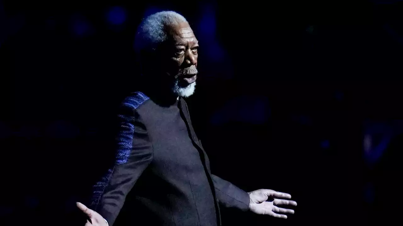 Morgan Freeman delivers speech during Olympic-style World Cup opening ceremony