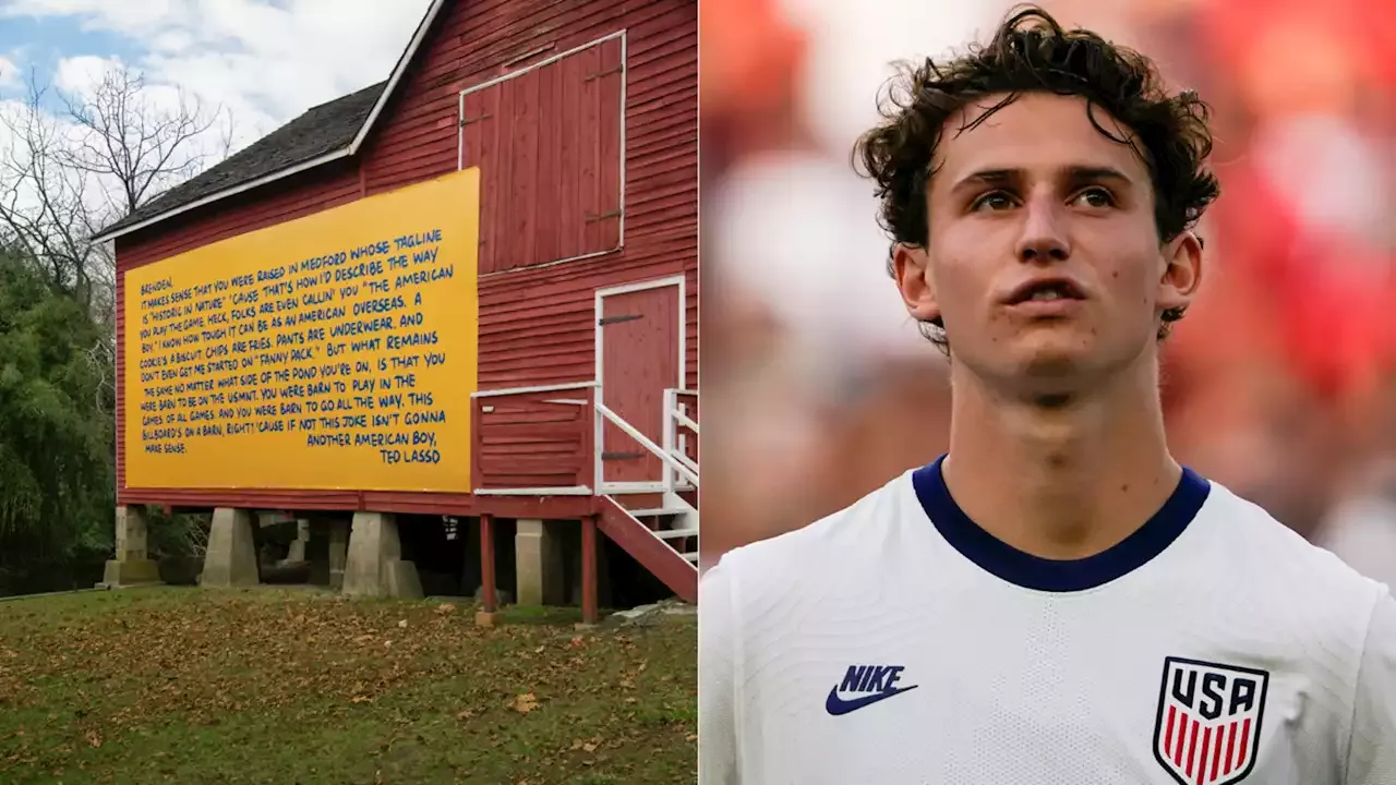 Brenden Aaronson is the latest USMNT player to get a cringeworthy Ted Lasso  Billboard ahead of the 2022 World Cup in Qatar