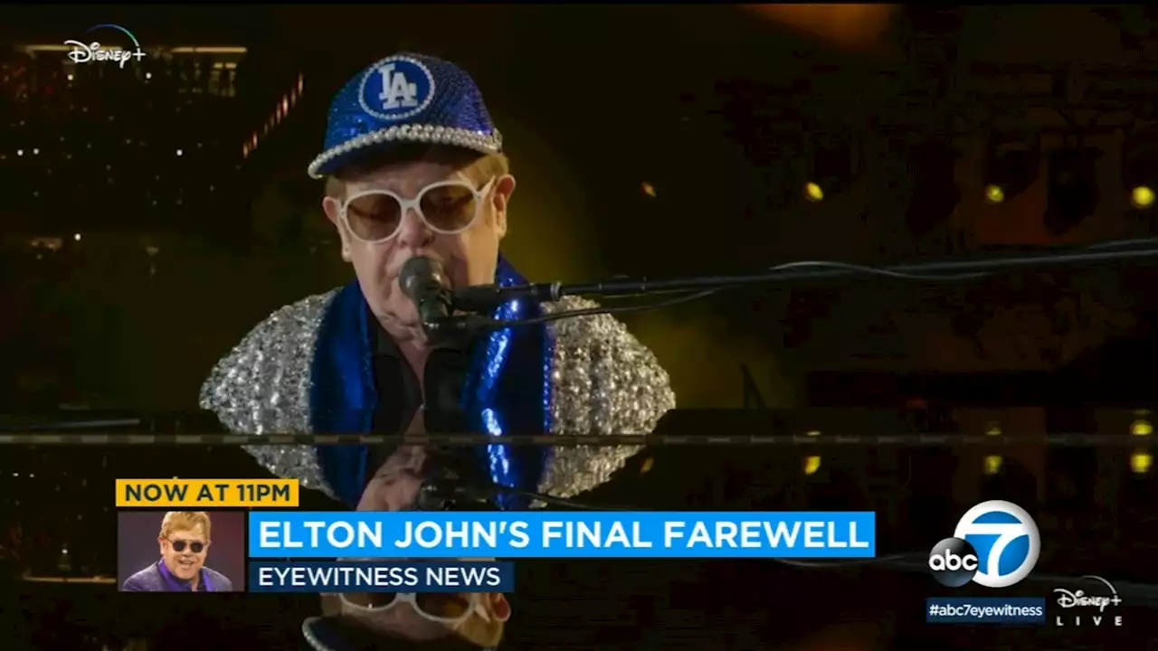 Elton John performs at Dodger Stadium to wrap U.S. leg of farewell tour