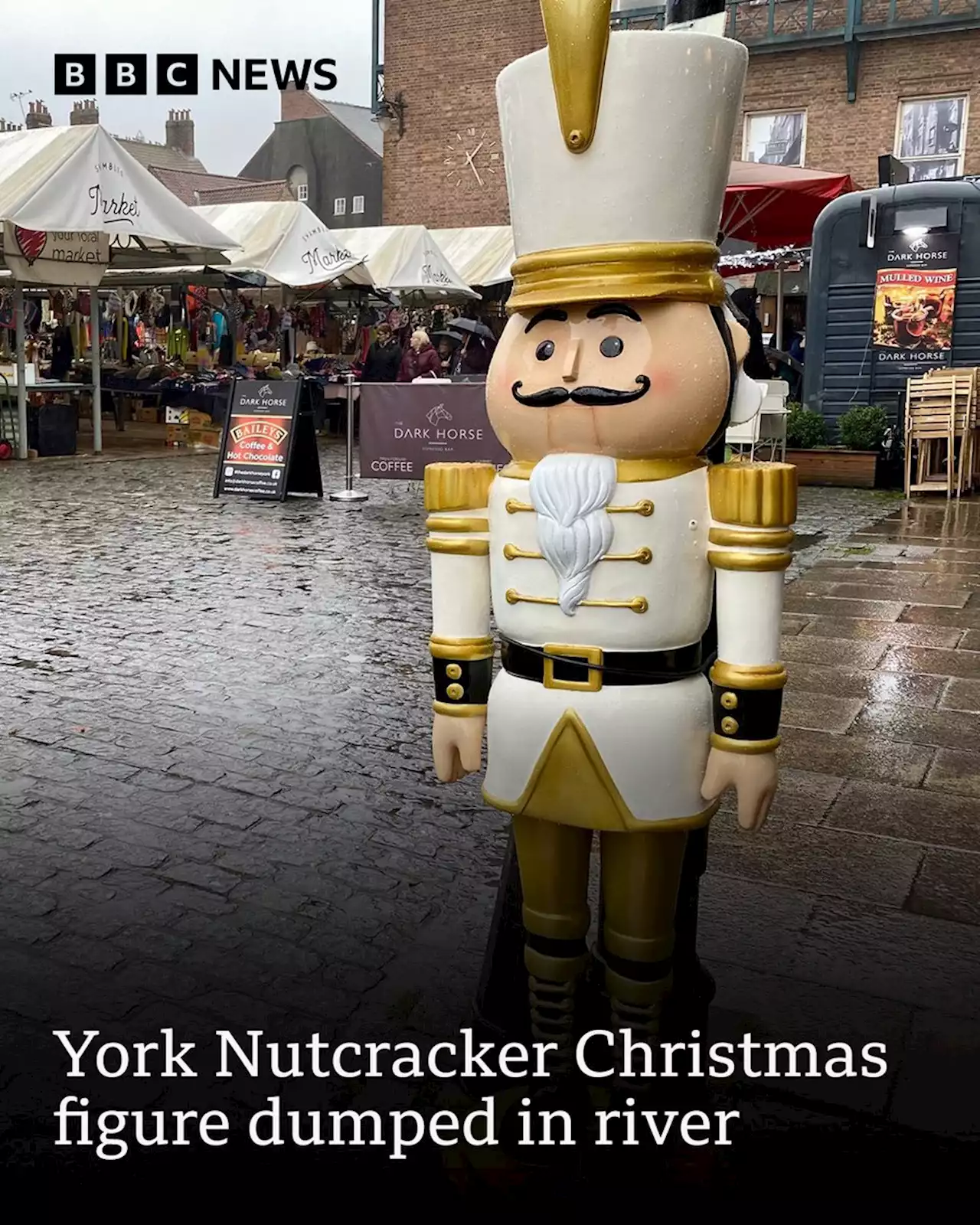 York: Nutcracker Christmas trail figure dumped in river