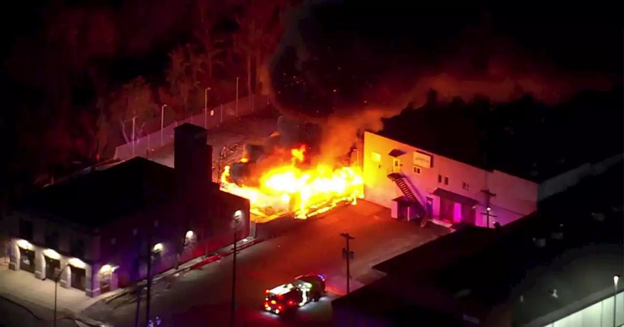 Multiple vehicles up in flames in Kearny, New Jersey