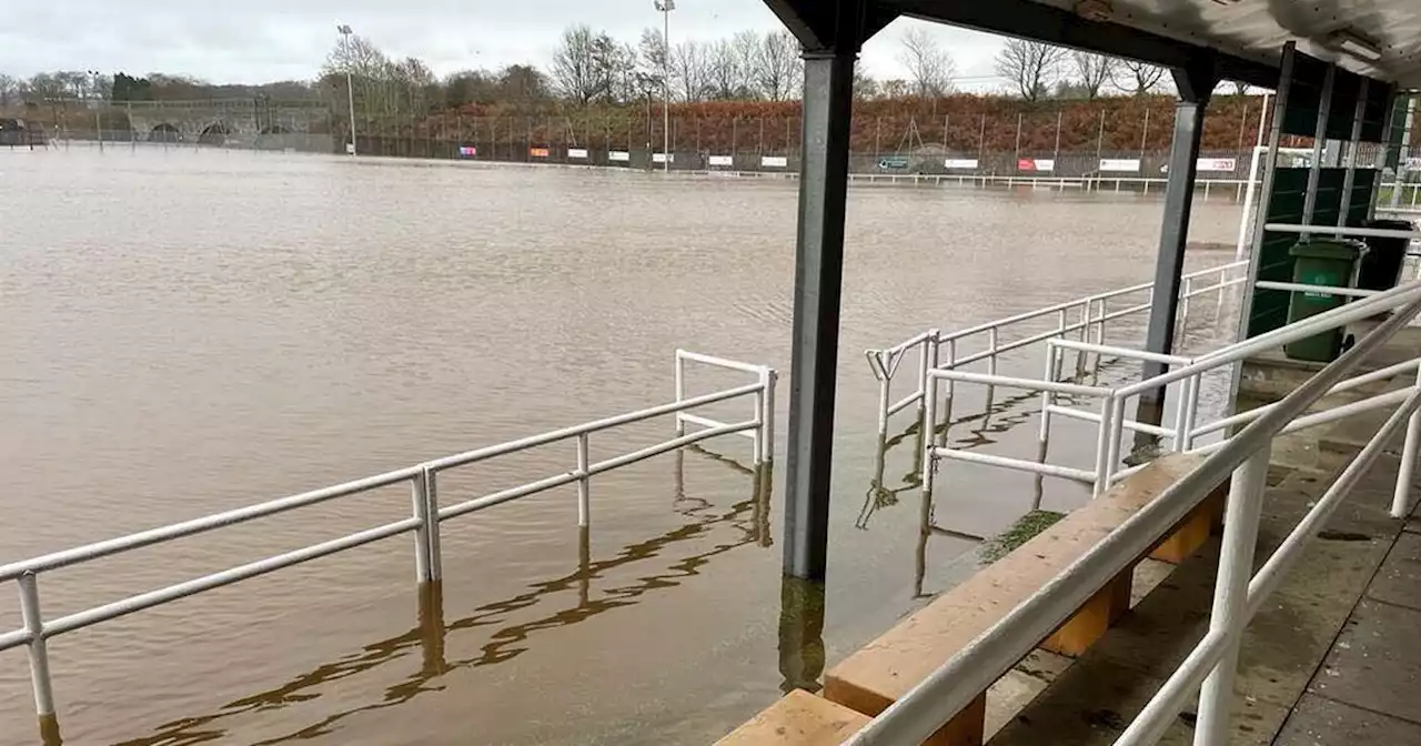 Scots football pitch totally submerged in water after severe flooding chaos